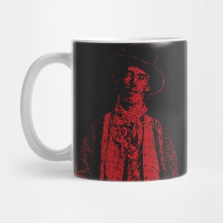 Billy the Kid Grunge Pop Distressed Style Billy the Kid Western Outlaw Red Version Mug